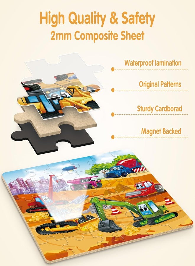 SYNARRY Vehicle Theme Magnetic Puzzles for Toddlers 3-5, 36 Pieces Travel Puzzles for Kids Ages 4-8, Easter Basket Stuffers Valentines Day Gifts for Kids, Car Airplane Road Trip Activities Toys - Image 3